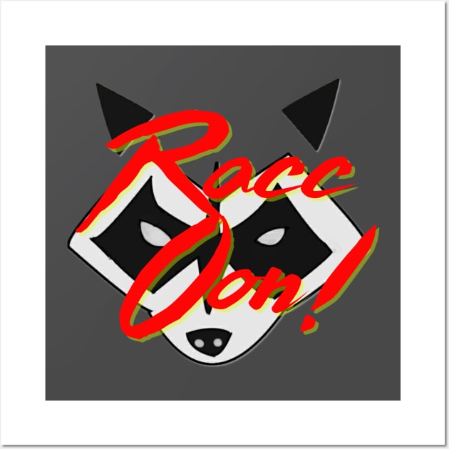 Funny Rock On - Racoon parody Wall Art by PincGeneral